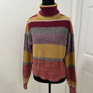 Striped Turtleneck Sweater - Multicolor